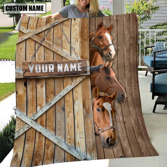 Uni Personalized Name Horse Barn Blanket