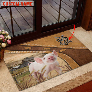 Uni Pig Personalized - Welcome  Doormat