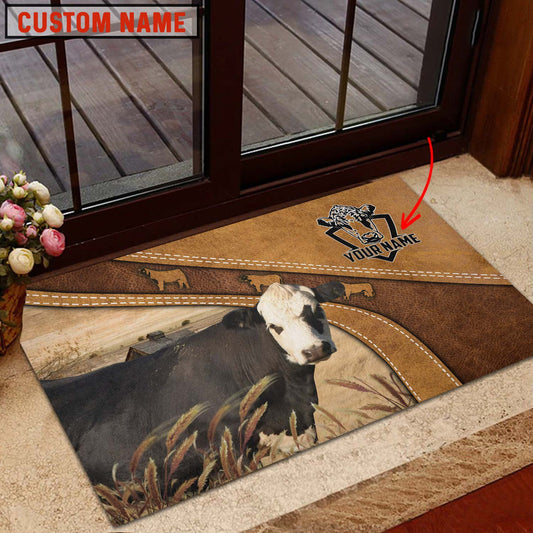 Uni Black hereford Personalized - Welcome  Doormat