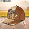 Uni Brown Swiss Custom Name Brown Leather Pattern Cap