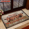 Uni Red Angus Welcome Custom Name Doormat