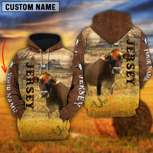 Uni Personalized Name Farm Jersey Brown Hoodie