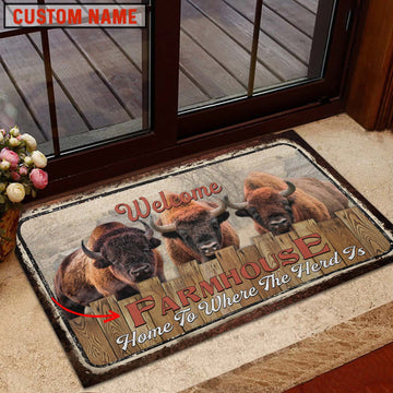 Uni Bison Welcome Custom Name Doormat