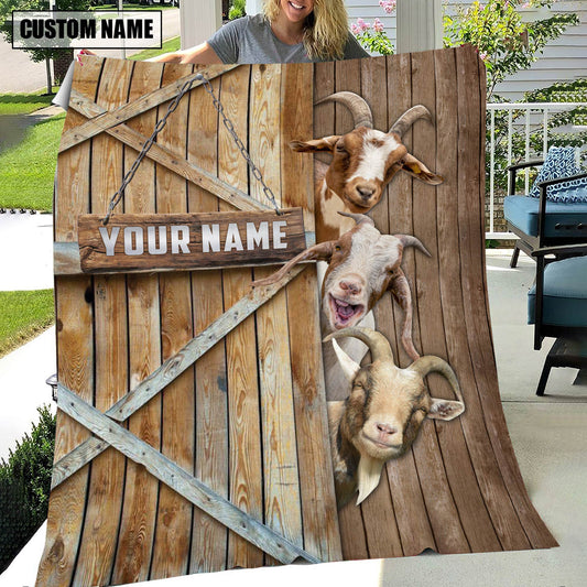 Uni Personalized Name Goat Barn Blanket