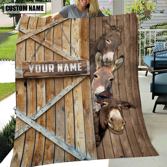 Uni Personalized Name Donkey Barn Blanket