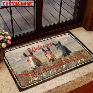 Uni Horse Welcome Custom Name Doormat