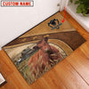 Uni Red Angus Personalized - Welcome  Doormat