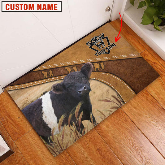 Uni Belted Galloway Personalized - Welcome  Doormat