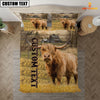 Uni Personalized Name Highland Cattle On The Farm 3D Bedding Set