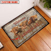 Uni Highland Custom Name - Home To Where The Herd Is FarmHouse Doormat