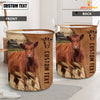 Uni Red Angus Brown Farm Custom Name Laundry Basket
