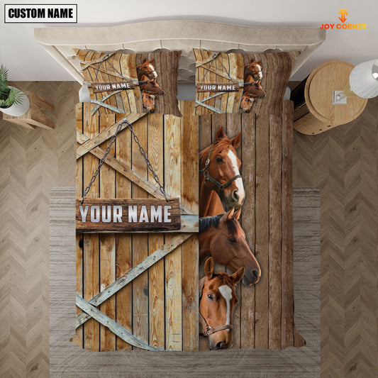 Uni Happy Farm Horse Wooden Door Bedding Set