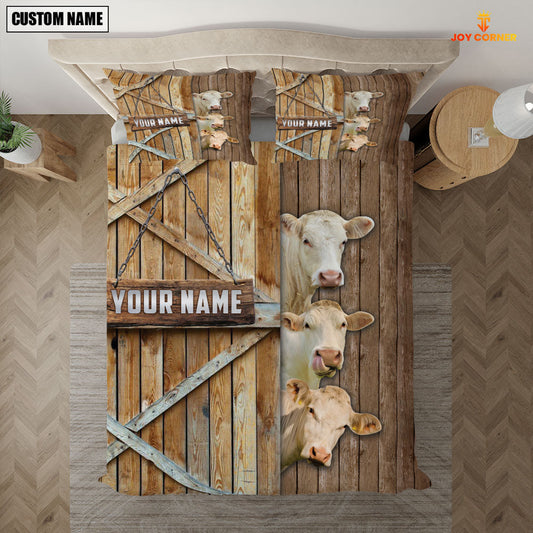 Uni Happy Farm Charolais No Horn Wooden Door Bedding Set