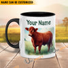 Uni Red Angus Personalized Name Two Tone Mug