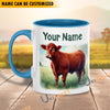 Uni Red Angus Personalized Name Two Tone Mug