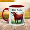 Uni Red Angus Personalized Name Two Tone Mug