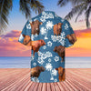 Unique Red Angus Blue Tribal Hawaiian Shirt