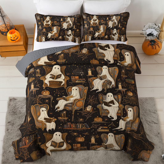 Uni All Season Quilt 3-Piece Set Halloween Ghostly Book Club