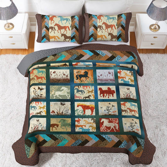 Uni All Season Quilt 3-Piece Set Vintage Horse