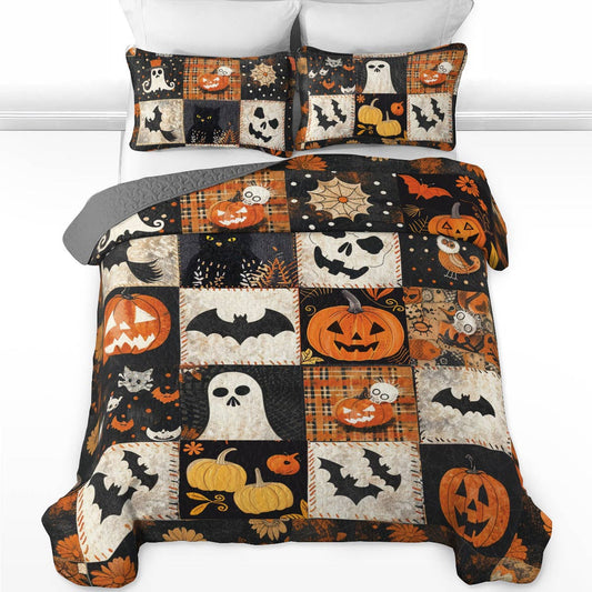 Uni All Season Quilt 3-Piece Set Spooky Patchwork