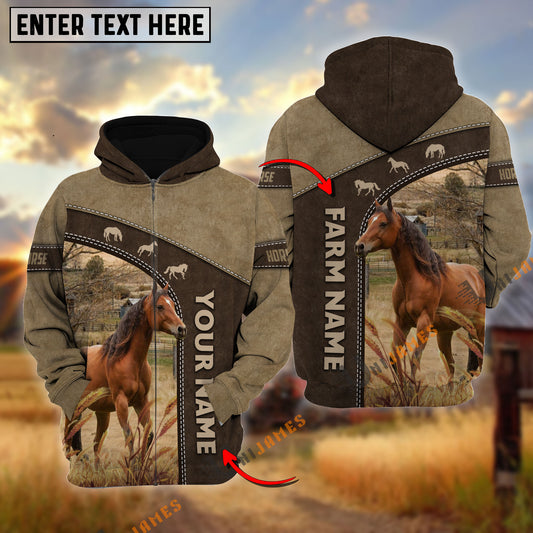 Uni Horse Happiness Farming Personalized Name, Farm Name 3D Hoodie