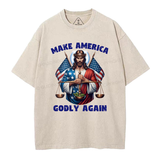 Make America Godly Again Christian Washed TShirt  