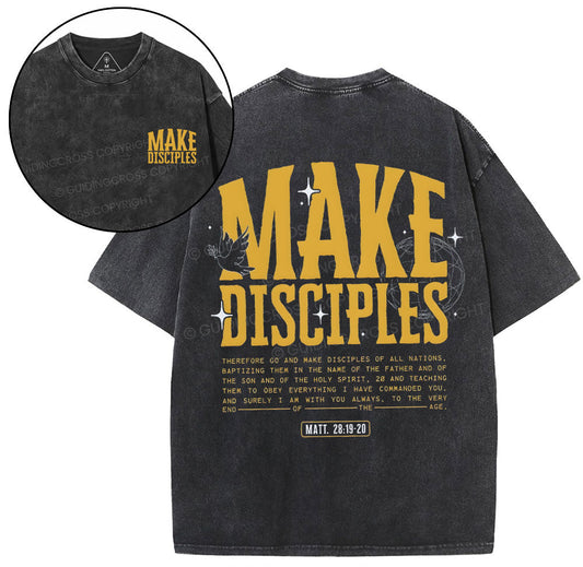 Make Disciple Christian Washed T-Shirt Sale - GuidingCross