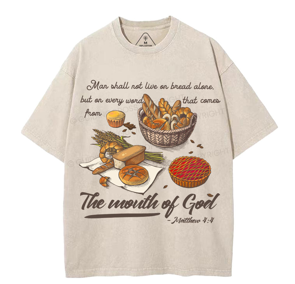 Man Shall Not Live On Bread Alone Christian Washed T-Shirt Sale - GuidingCross