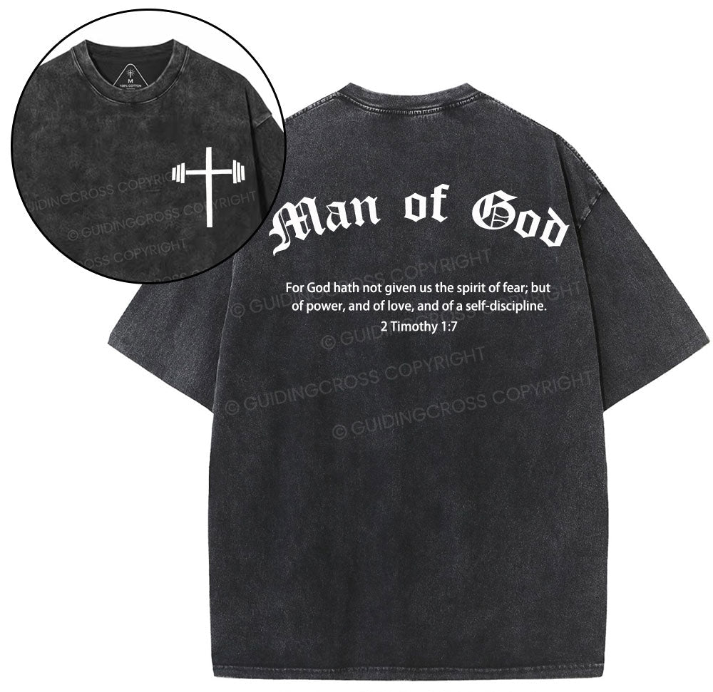 Man of God Christian Washed T-Shirt Sale - GuidingCross