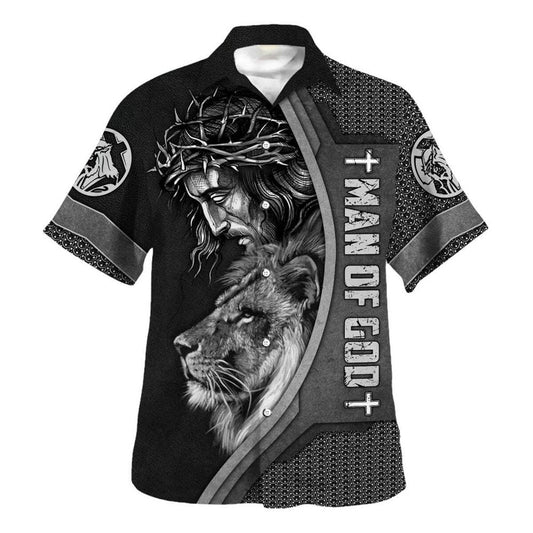 Unique Man Of God Jesus Lion Cross Hawaiian Shirt