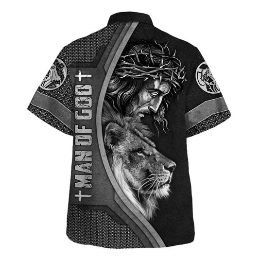 Unique Man Of God Jesus Lion Cross Hawaiian Shirt
