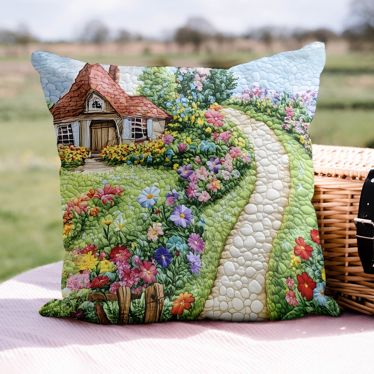 Meadow Bloom Quilted Pillow Case NCU0VL2613