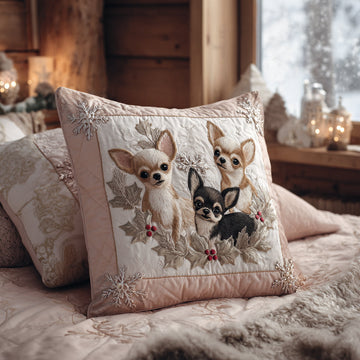 Merry Chihuahua Quilted Pillow Case NCU0DV8130