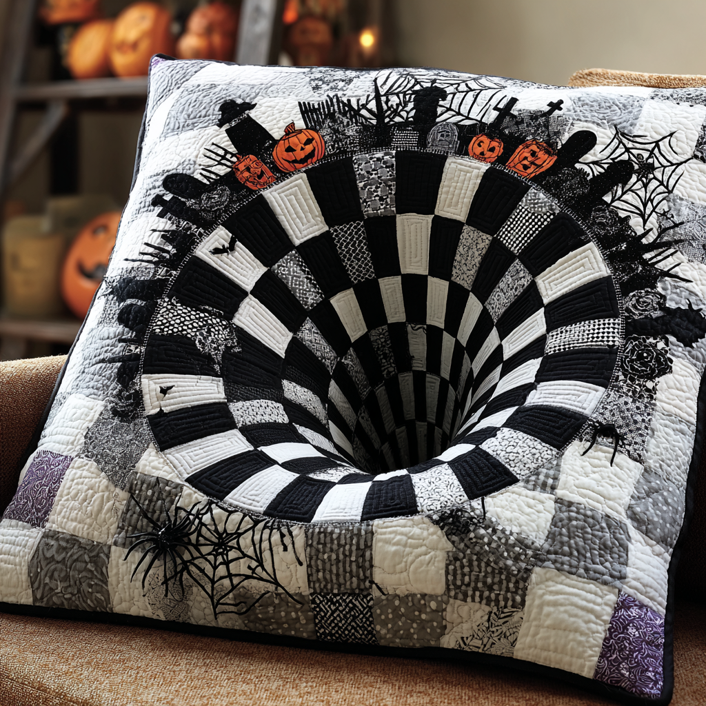 Midnight Spiral Quilted Pillow Case NCU0DV7386