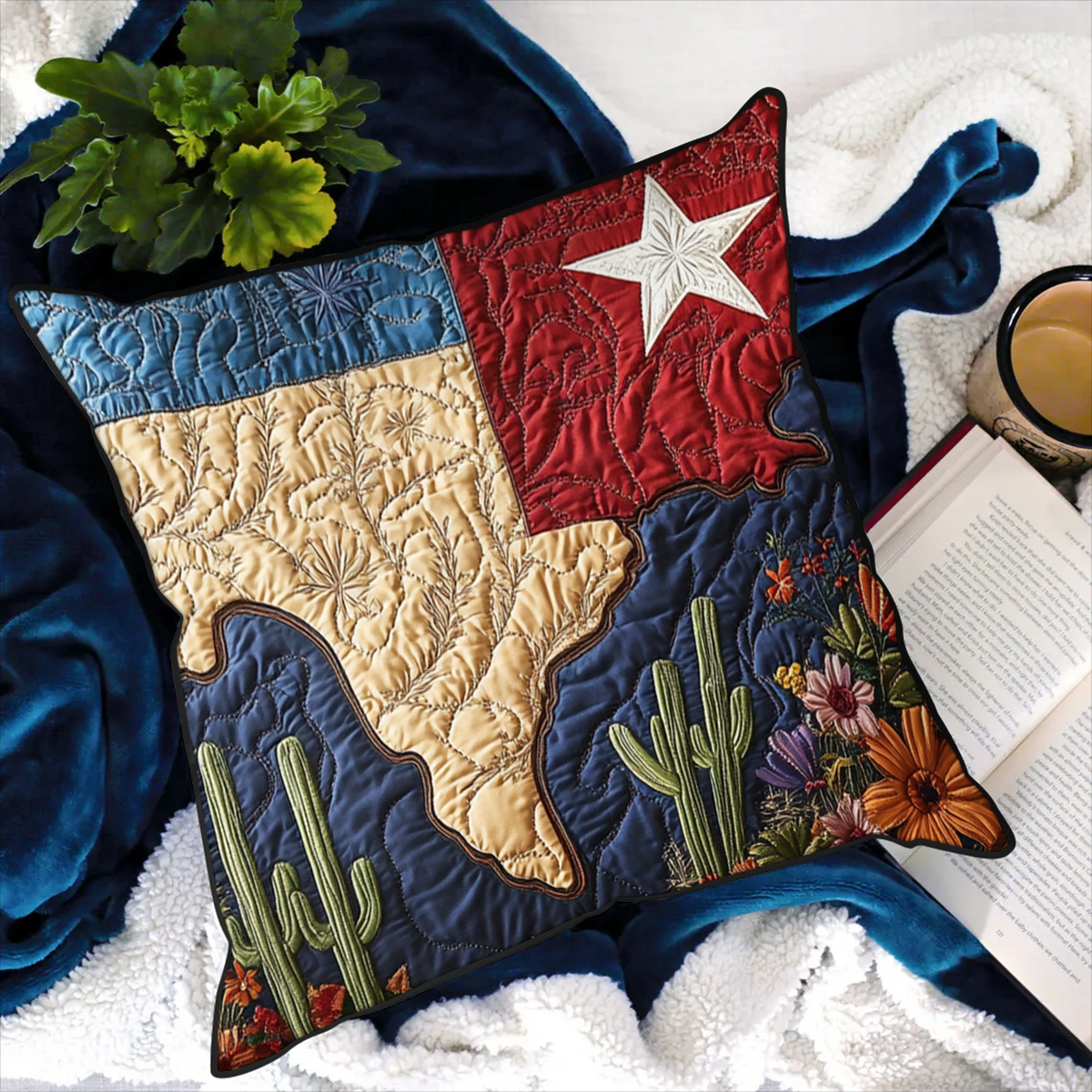 Texas Style Quilted Pillow Case NCU0VH4750