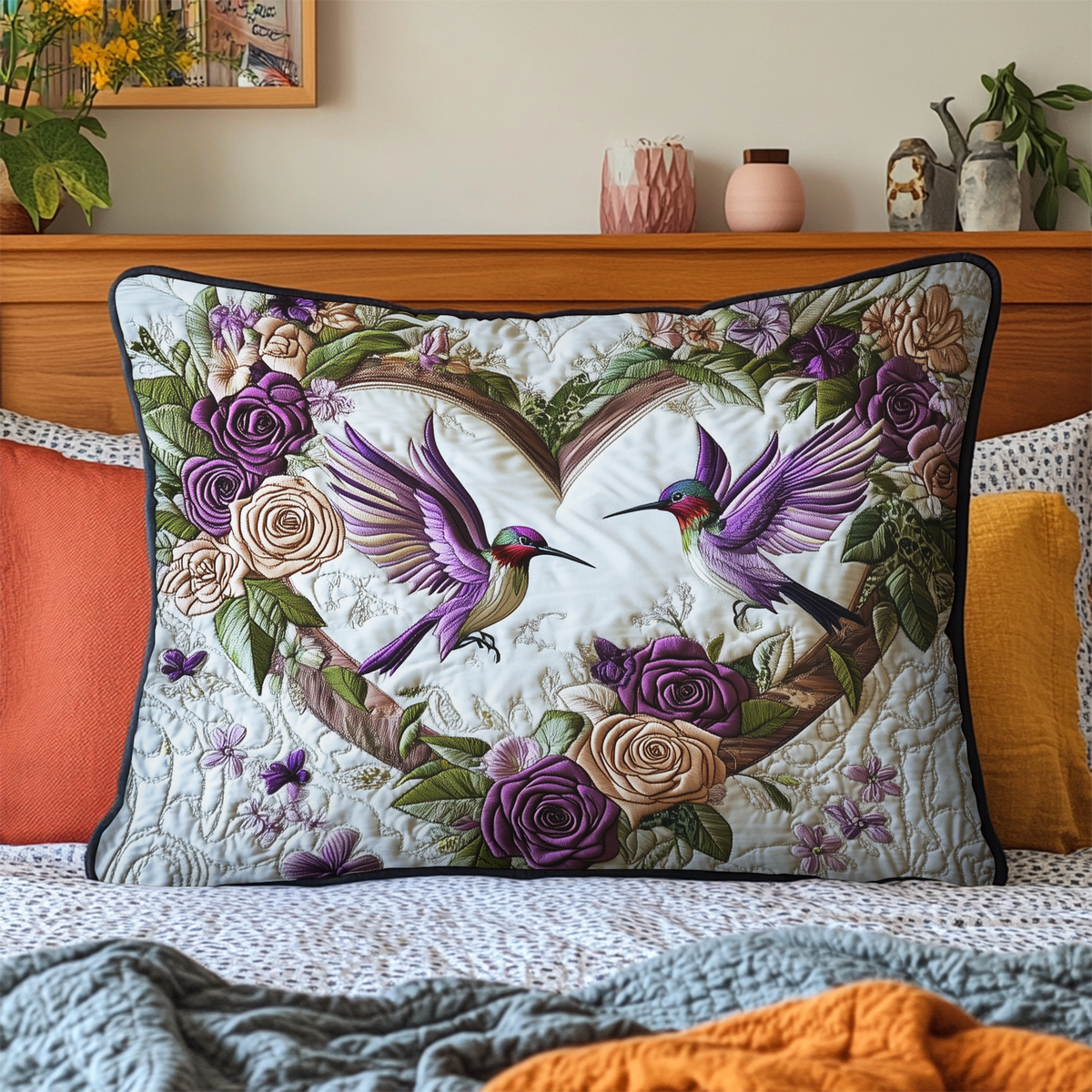 Petal Pair Quilted Bedding Pillow Case NCU0VH4753