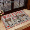 Uni Beefmaster Welcome To The Farmhouse Custom Name Doormat