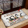 Uni Holstein Relax Cattle Farm Personalized Name Doormat