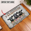 Uni Black Angus Relax Cattle Farm Personalized Name Doormat