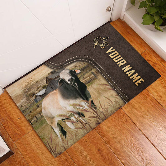 Uni Brahman Custom Name Leather Pattern Doormat
