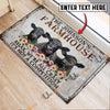 Uni Black Angus Relax Cattle Farm Personalized Name Doormat