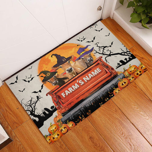 Uni Jersey Custom Farm Name Halloween Doormat