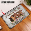 Uni Red Angus Relax Cattle Farm Personalized Name Doormat
