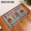 Uni Hereford Welcome To The Farmhouse Custom Name Doormat