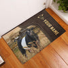 Uni Belted Galloway Custom Name Leather Pattern Doormat