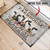 Uni Holstein Relax Cattle Farm Personalized Name Doormat