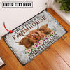 Uni Highland Relax Cattle Farm Personalized Name Doormat