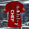 CHEF - Personalized Name 3D Red 01 All Over Printed Shirt