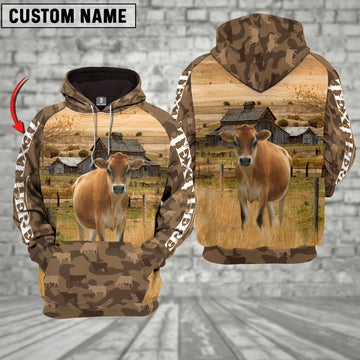 Uni Jersey Cattle Farming Personalized 3D Hoodie