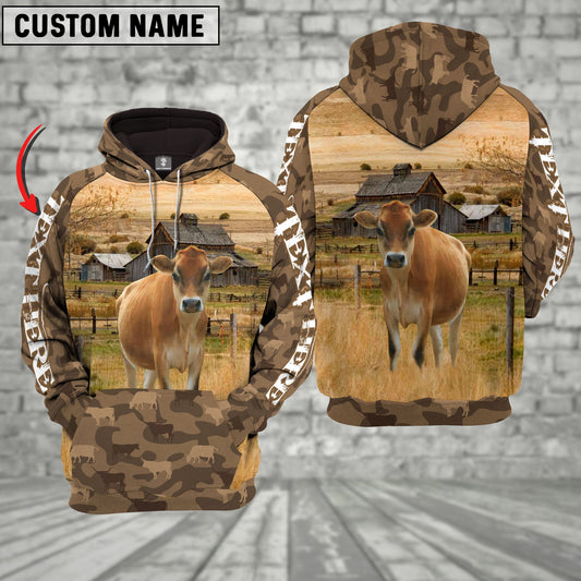 Uni Jersey Cattle Farming Personalized 3D Hoodie
